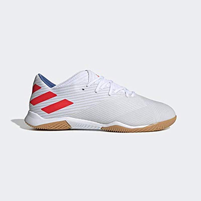 Adidas Lace Nemeziz Messi 19 3 Indoor Soccer Shoe In White For Men