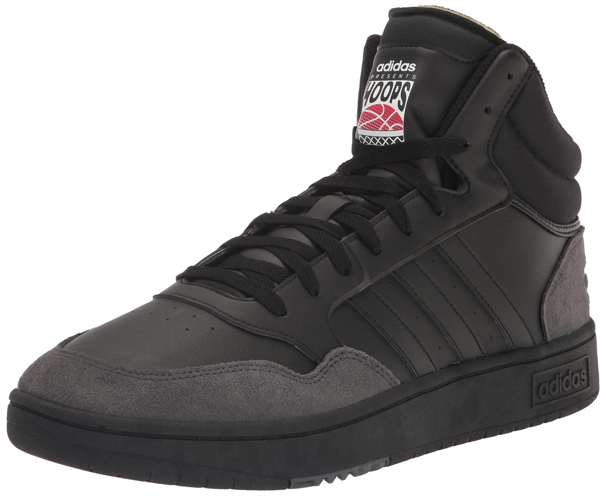 adidas Hoops 3.0 Mid Basketball Shoe in Black for Men | Lyst