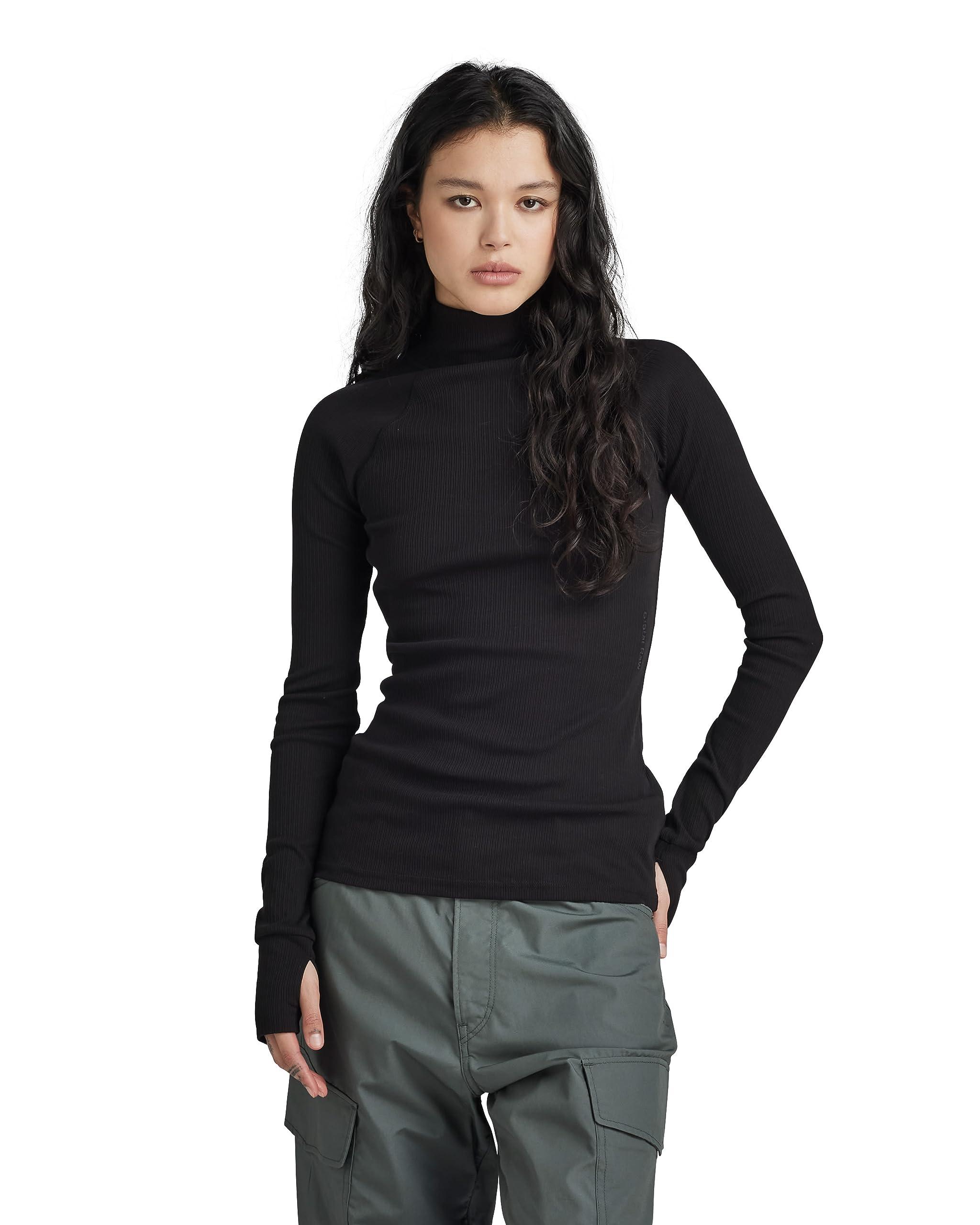 g star rib mock slim top