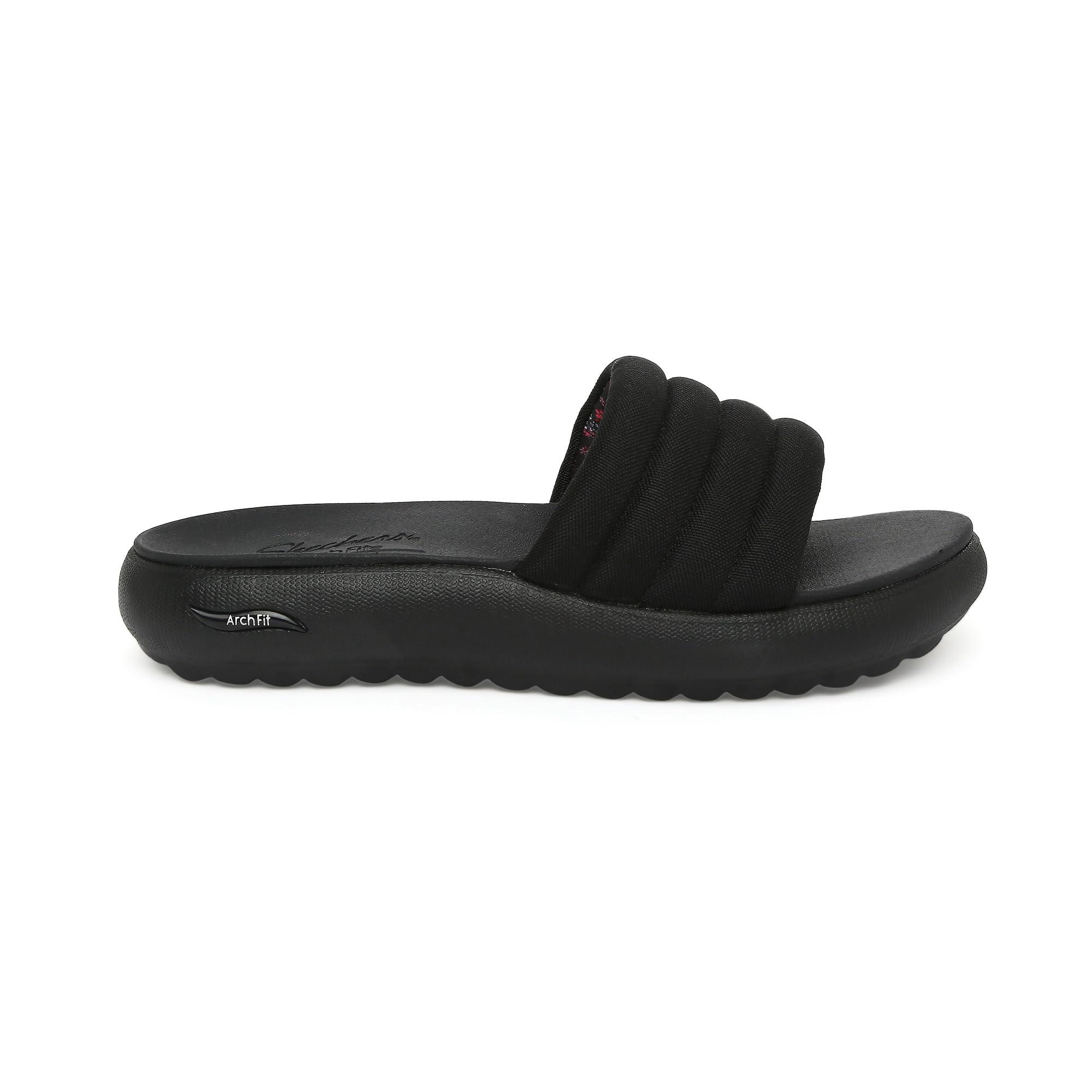 Skechers S arch Fit Cloud slipper in Black Lyst UK