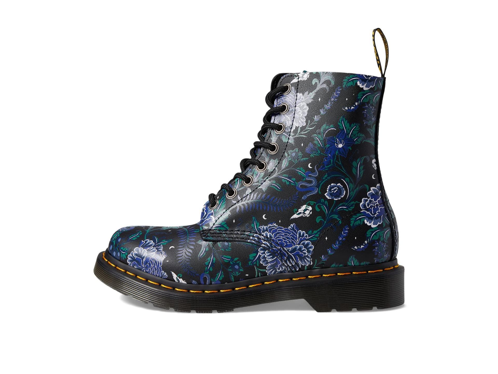 Dr. Martens S 1460 Pascal Printed Leather Black Boots 6.5 Uk in Blue | Lyst