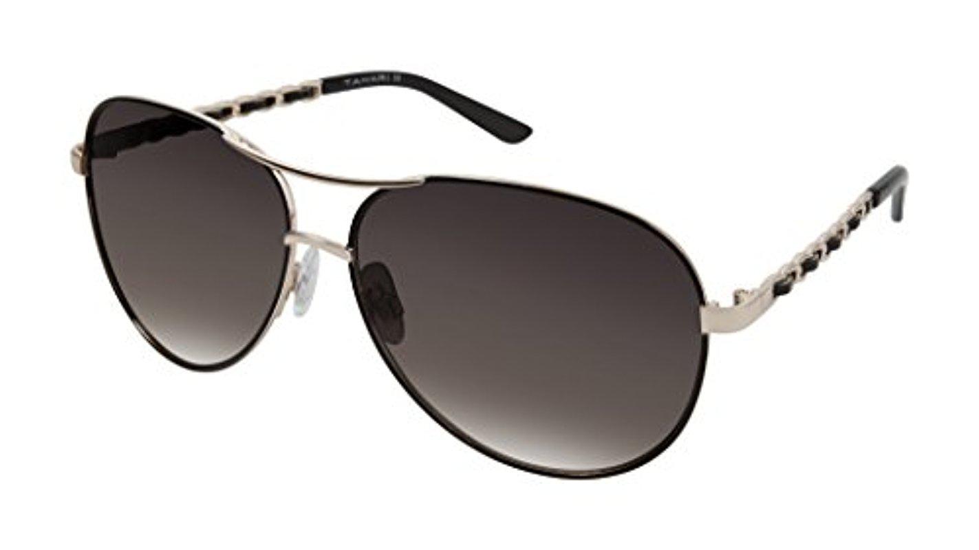Elie Tahari Th649 Gldox Aviator Sunglasses, Gold/black, 61 Mm | Lyst