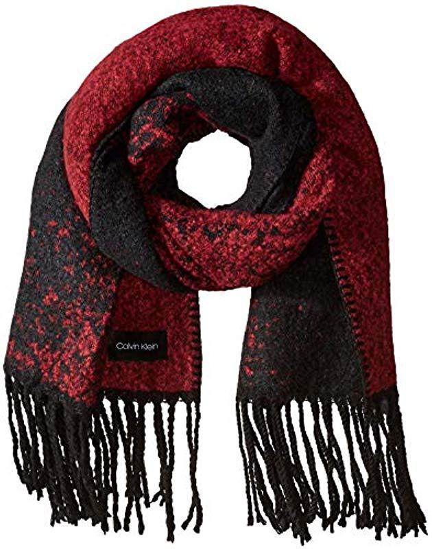Calvin Klein Speckled Ombre Scarf in Red - Lyst