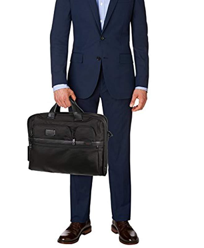 tumi alpha 2 compact large screen laptop briefcase