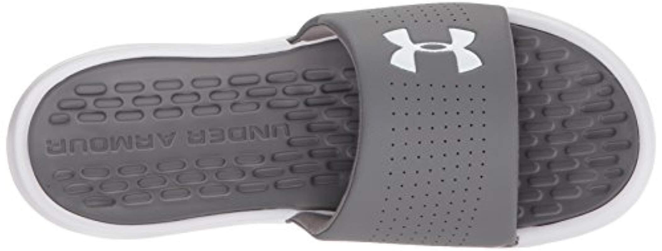 Under Armour Playmaker Fixed Strap Slide Sandal in White for Men Lyst UK
