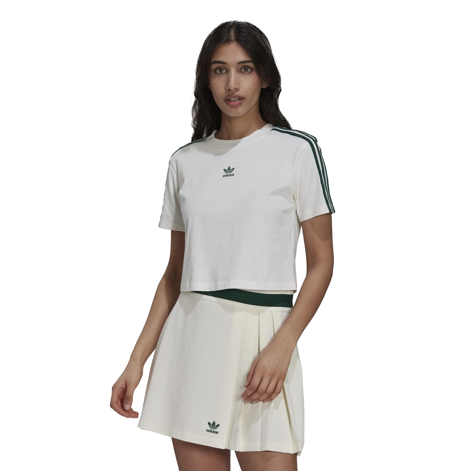 adidas T-shirt Merk Model T-shirt Femme Cropped in het Grijs | Lyst NL