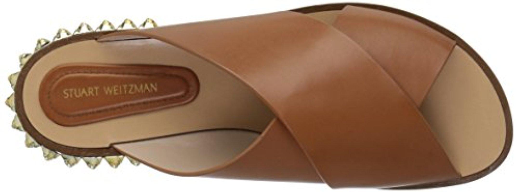 stuart weitzman rockrose leather slides