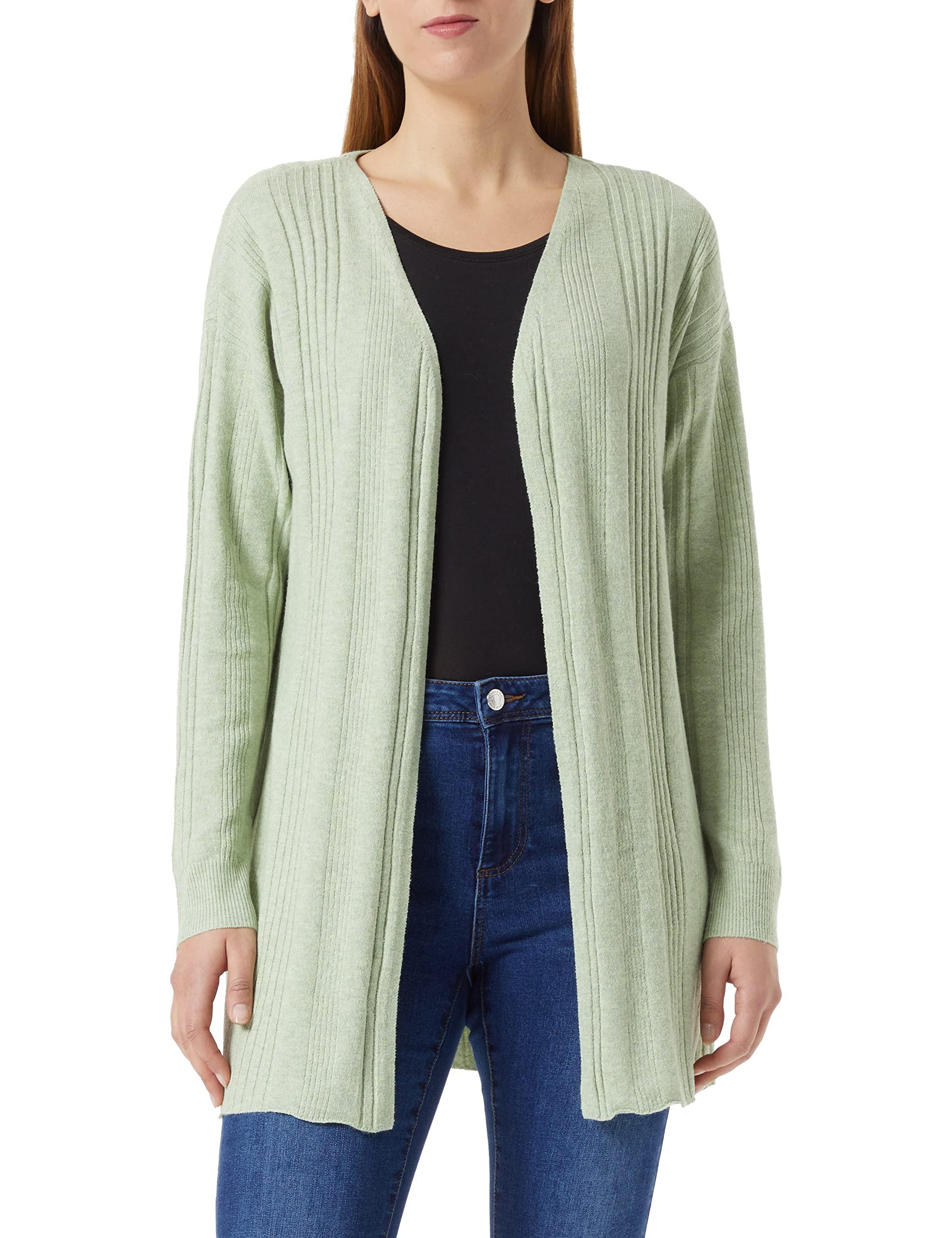 Vero Moda Vminnie Ls Long Cardigan Ga Boo Sweater in Green | Lyst UK