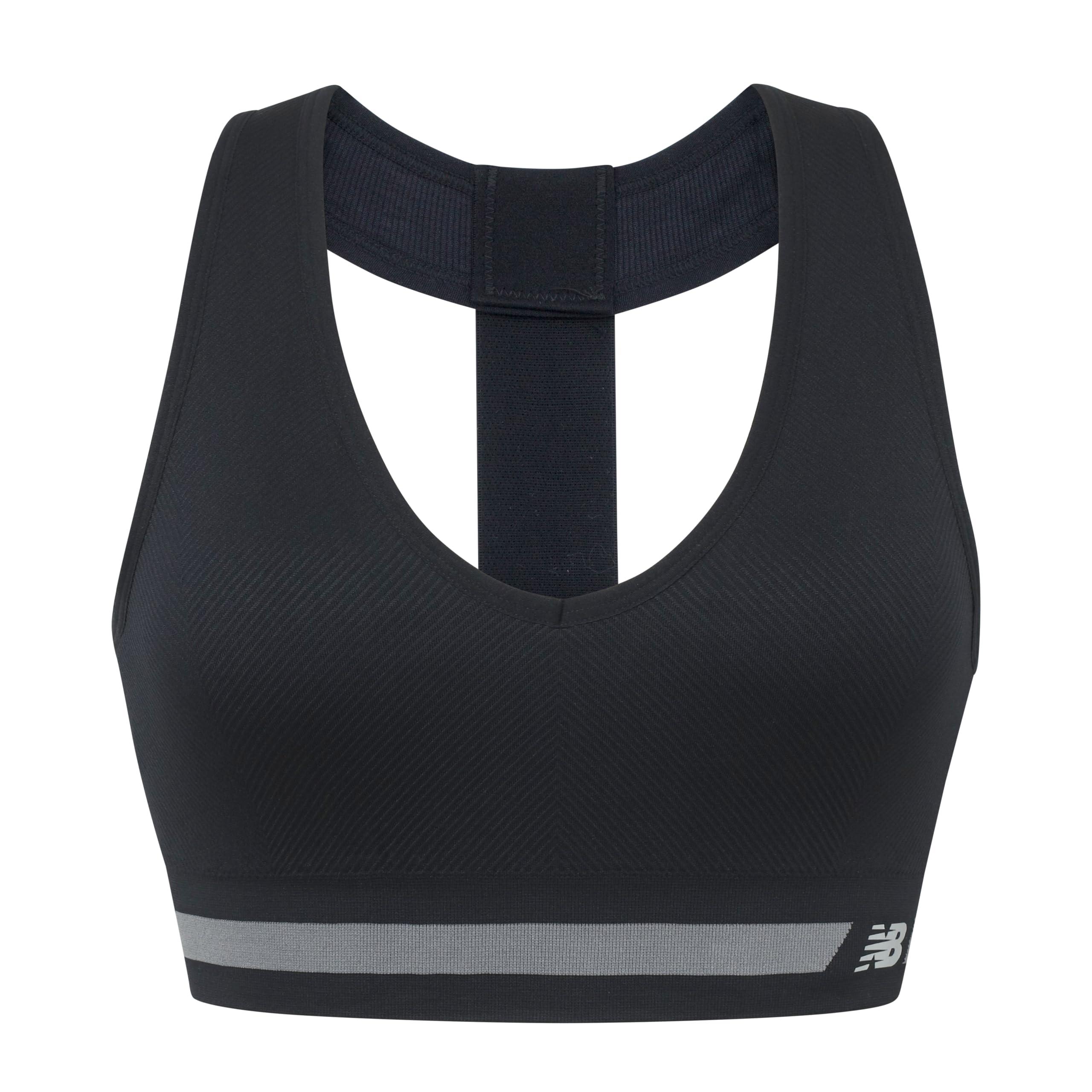 New Balance Seamless Sports Bra in Black Lyst UK