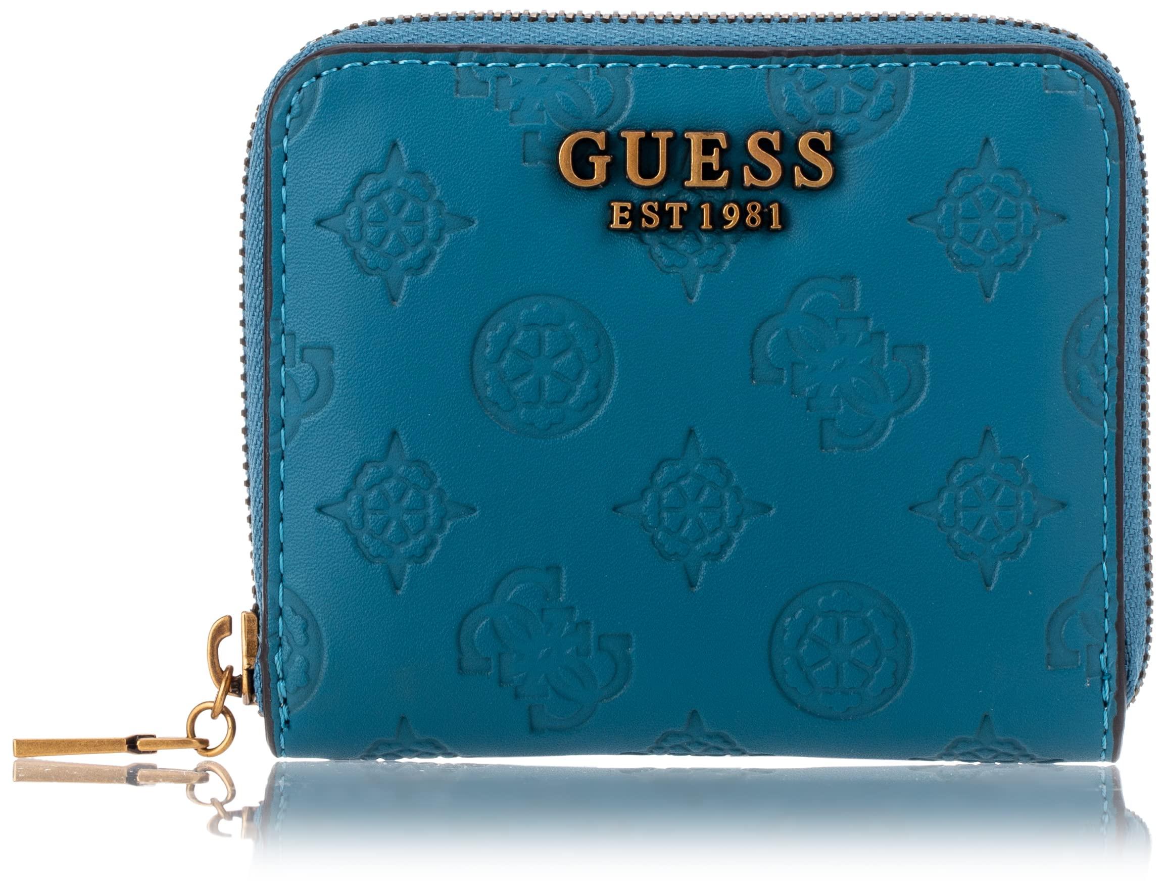 Guess S Laurel Small Wallet Zip Around in Blue | Lyst