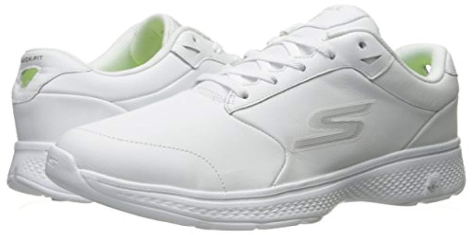 Skechers Men's White Performance Go Walk 4 Complete Leather Shoe