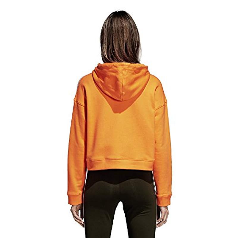 adidas cropped hoodie orange