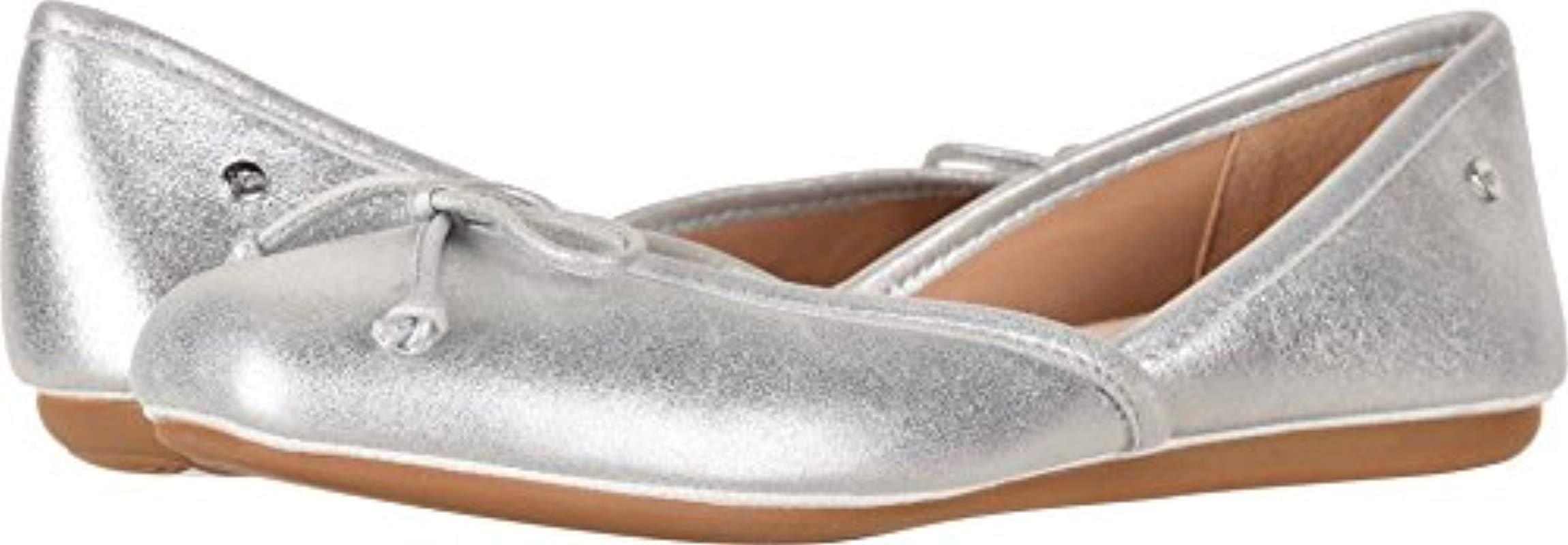 ugg lena flat silver