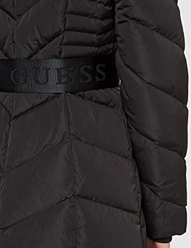 Patricia Long Down Jacket Abrigo para Mujer Guess de color Negro - Lyst