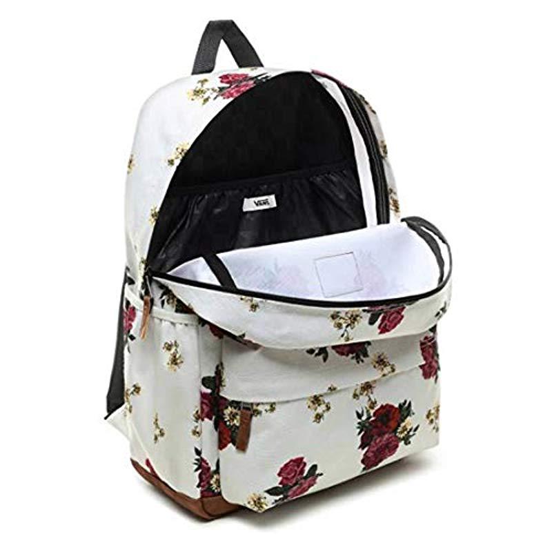vans realm backpack botanical check