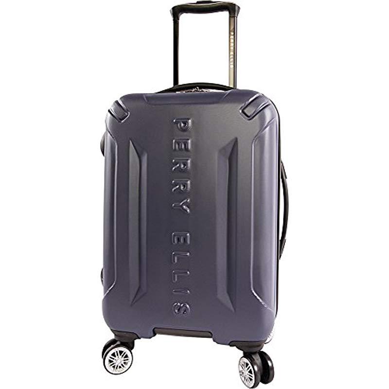 Perry Ellis Delancy Ii 21" Hardside Carryon Spinner Luggage in Navy