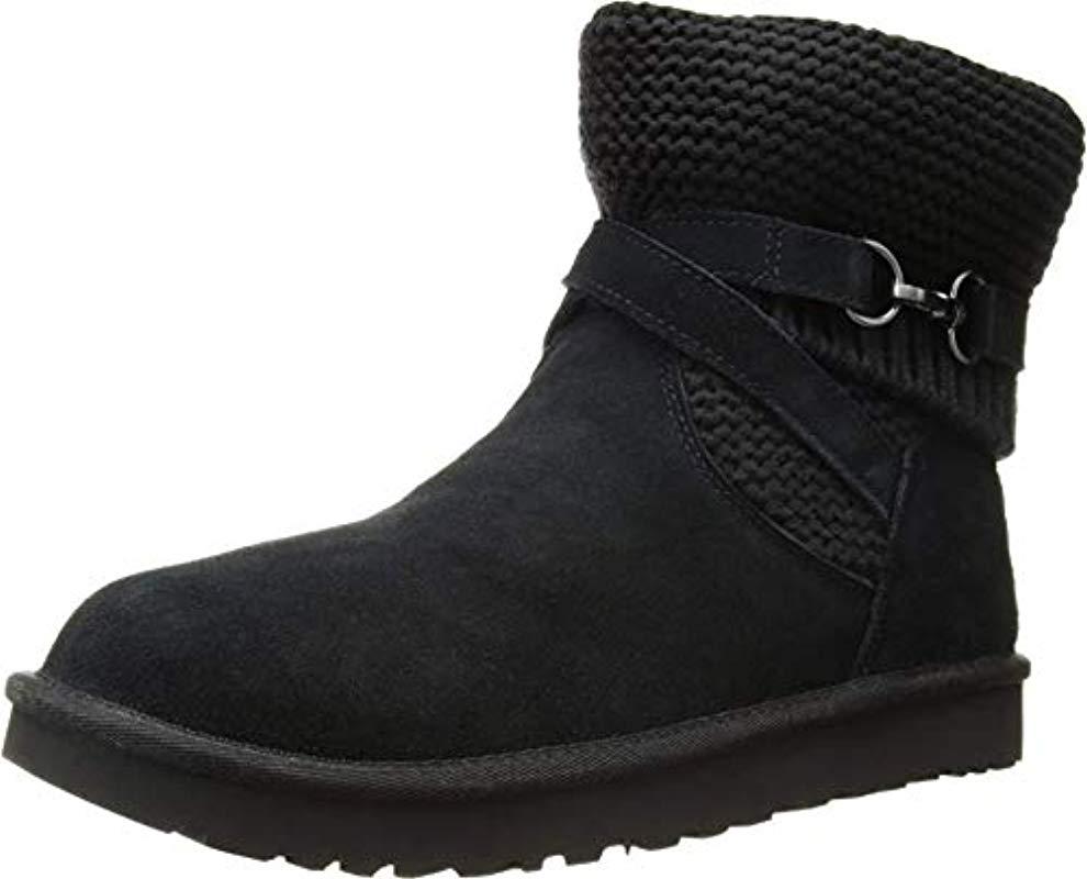 UGG Suede W Purl Strap Fashion Boot in Black Lyst