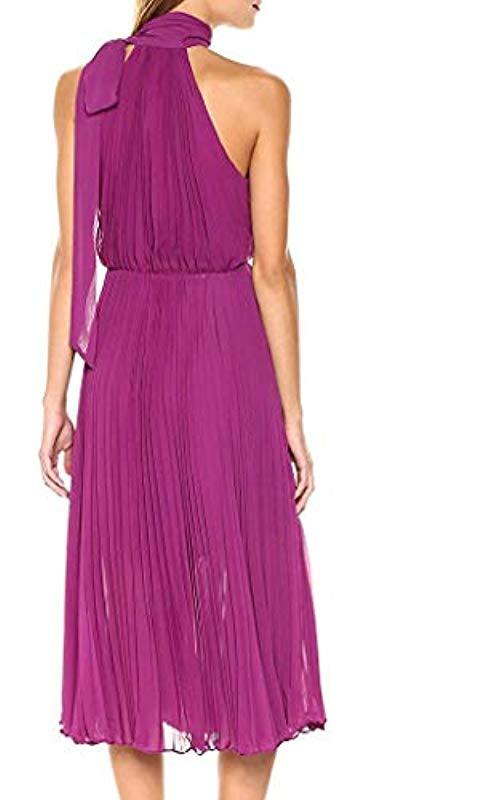 betsey johnson pleated chiffon halter dress