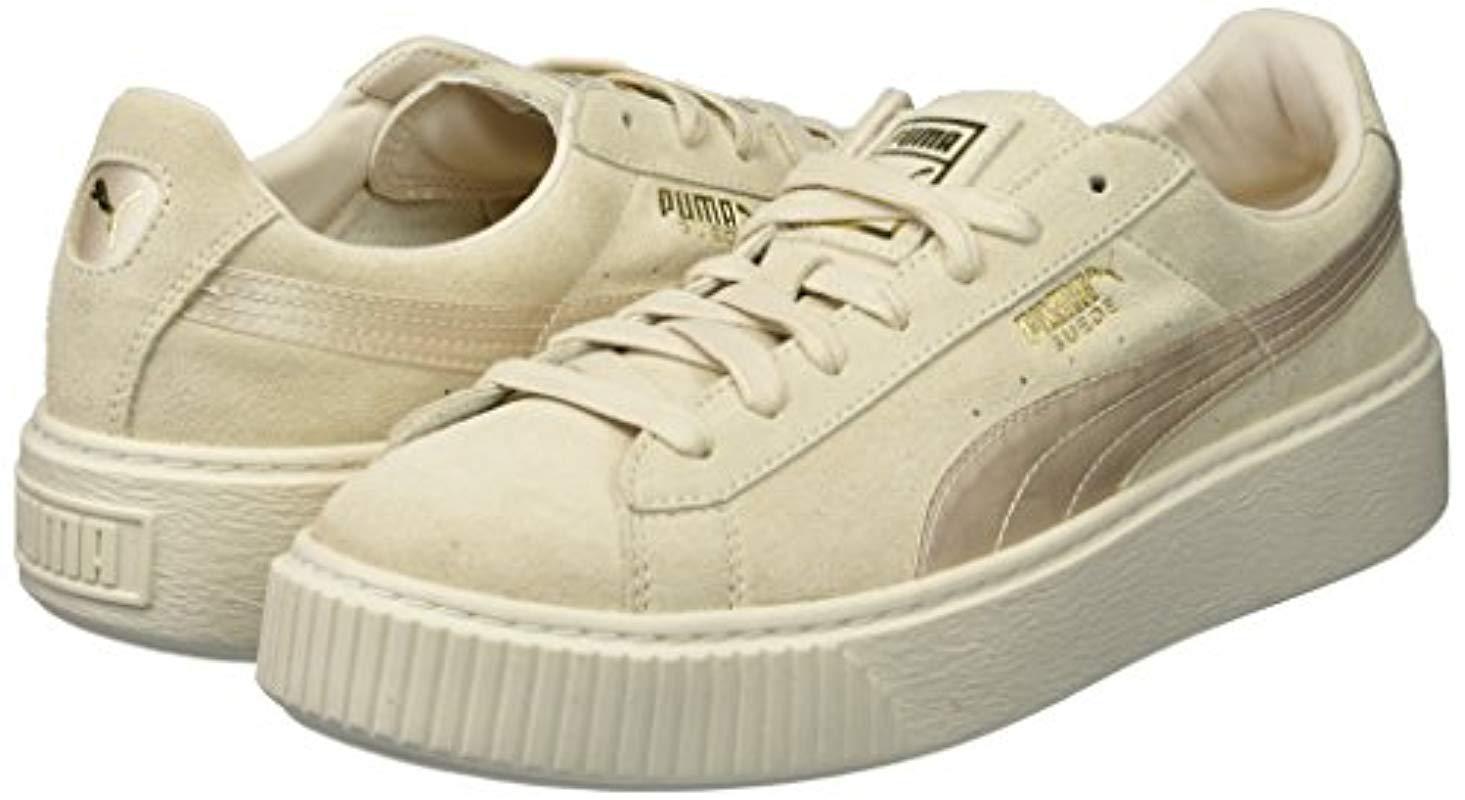 puma suede platform mono satin pink tint