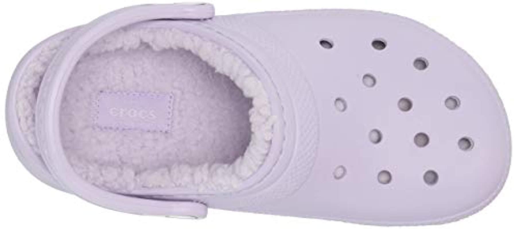 purple fuzzy crocs