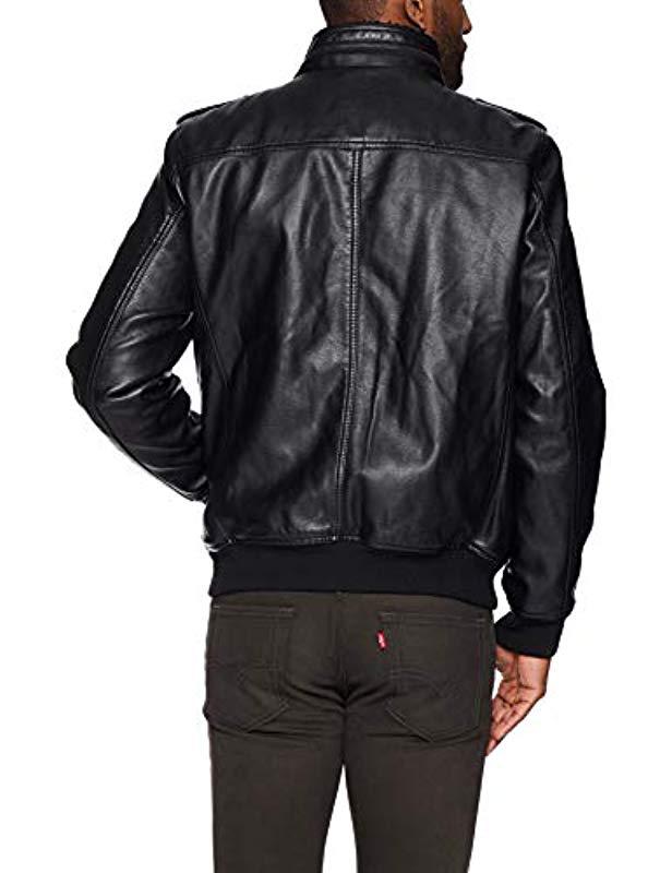levi's men's vintage deer faux leather sherpa lined aviator bomber