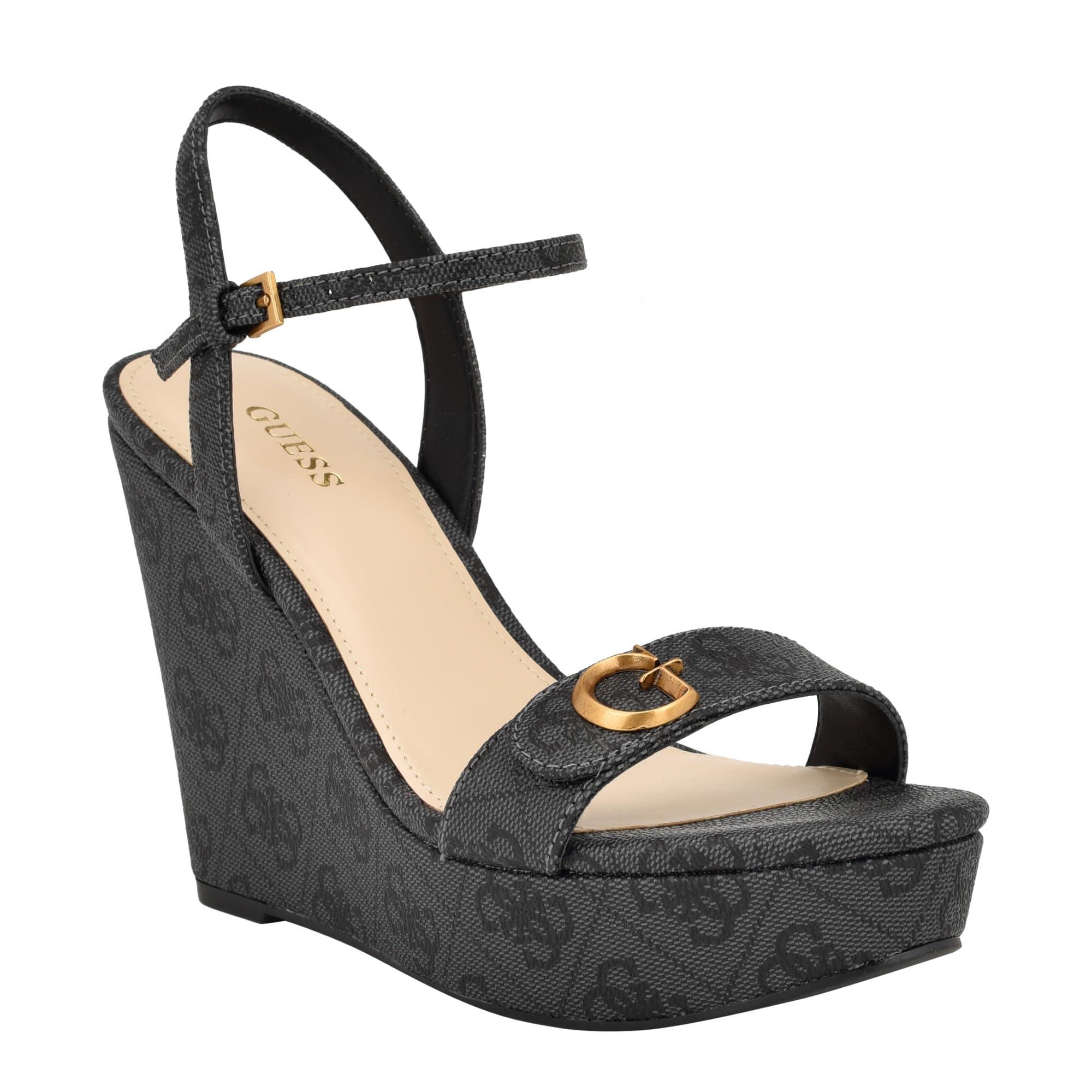 Guess Himifia Wedge Sandal in Black Lyst
