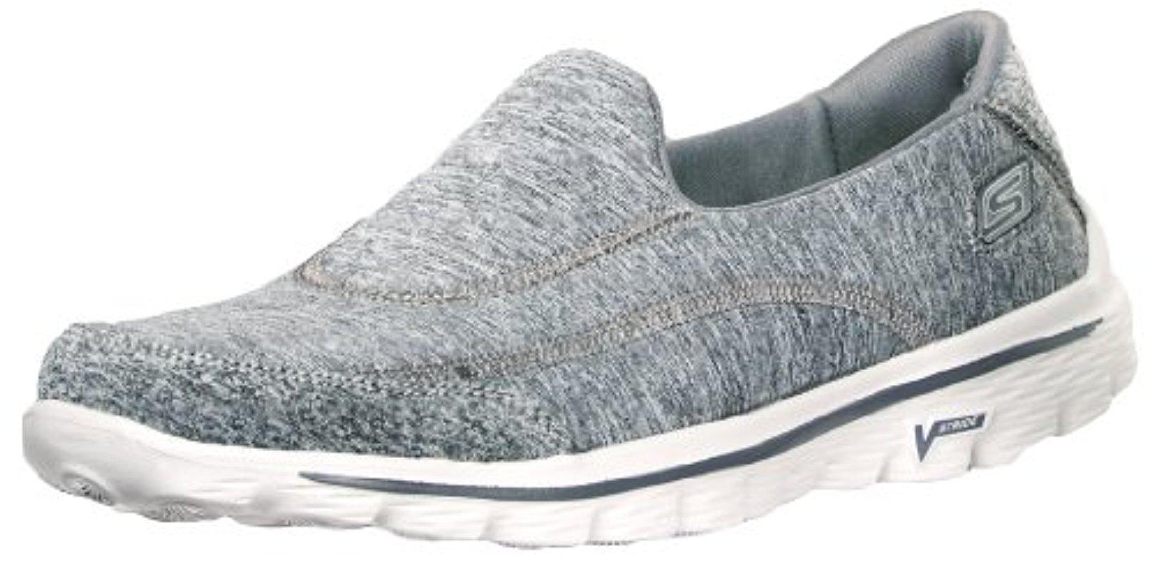 skechers grey slip on trainers