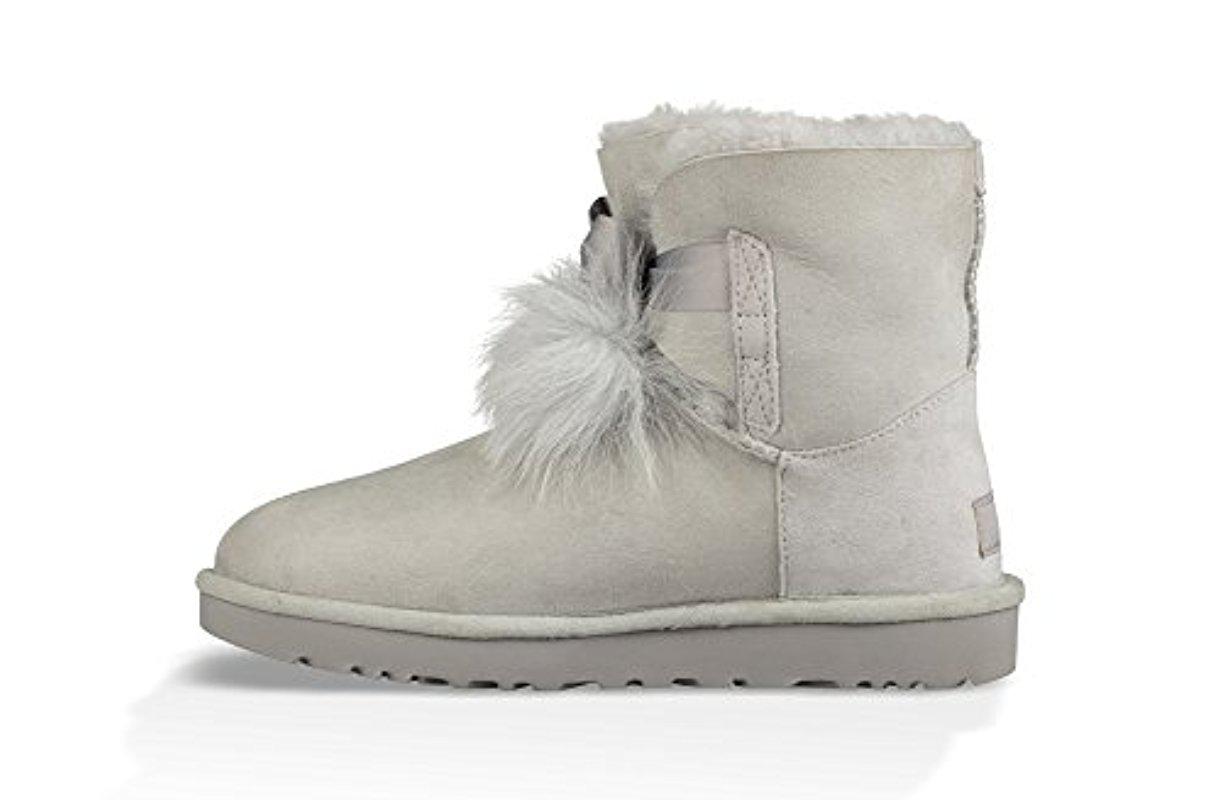 UGG Satin Gita Pom-pom Boot in Grey Violet (Gray) - Lyst