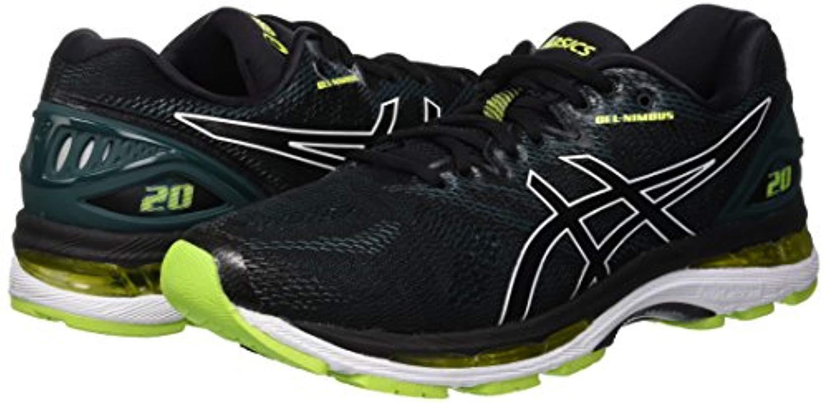asics gel nimbus 20 black neon lime