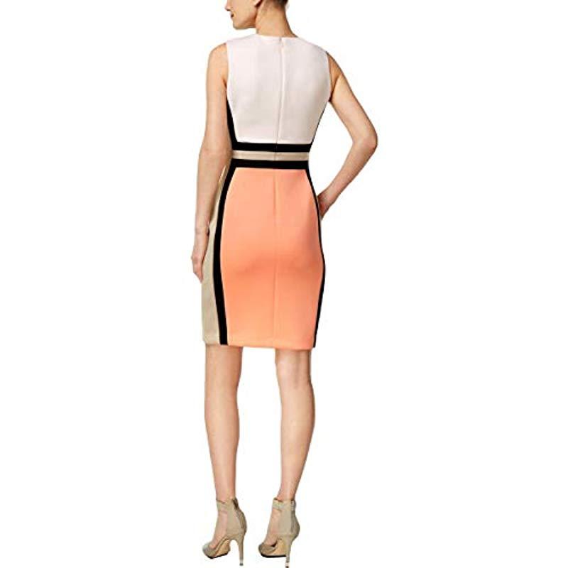 peach sheath dress