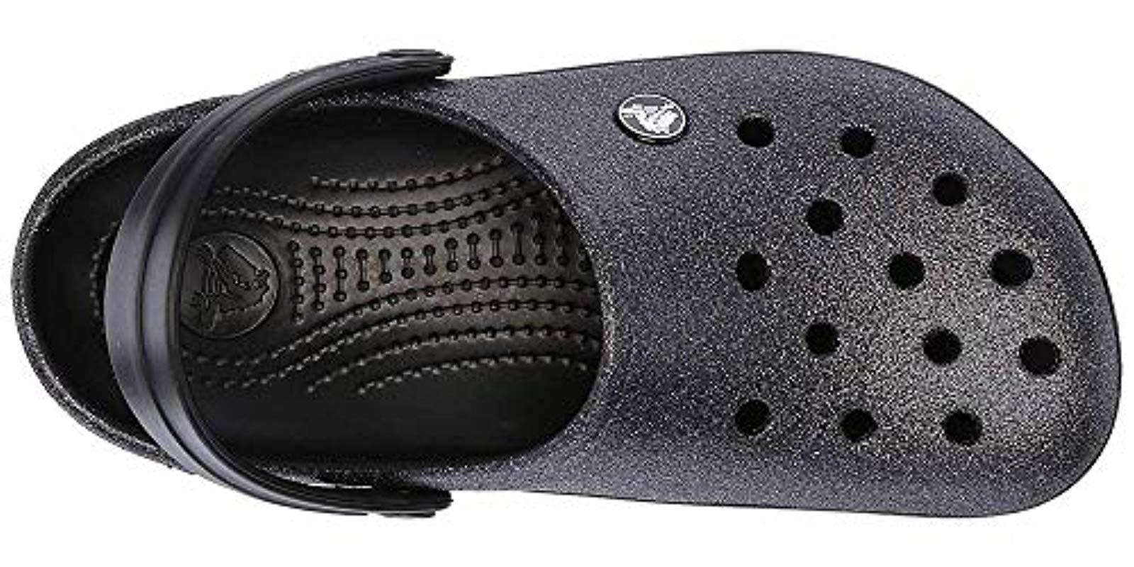 crocs black glitter