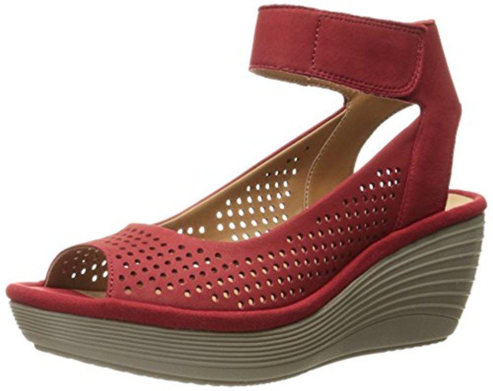 Clarks Leather Reedly Salene Wedge 