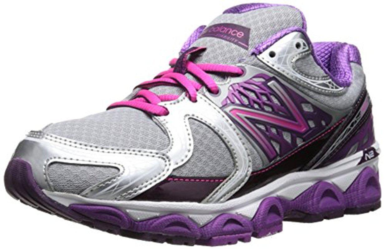 New Balance Lace W1340v2 Optimum Control Running Shoe in Purple/Silver