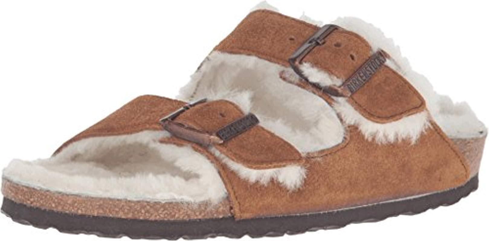 birkenstock arizona shearling mink 39