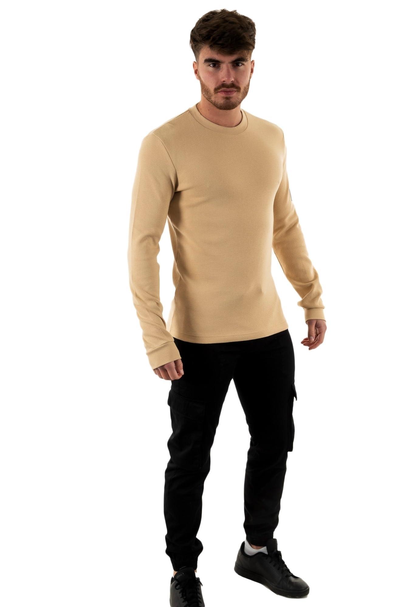 Calvin Klein Badge Waffle Ls Tee L/s Knit Tops Beige in Natural for Men |  Lyst UK