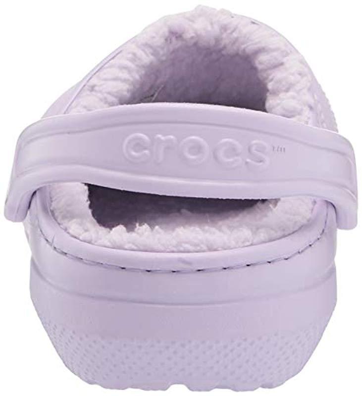lavender crocs with fur inside