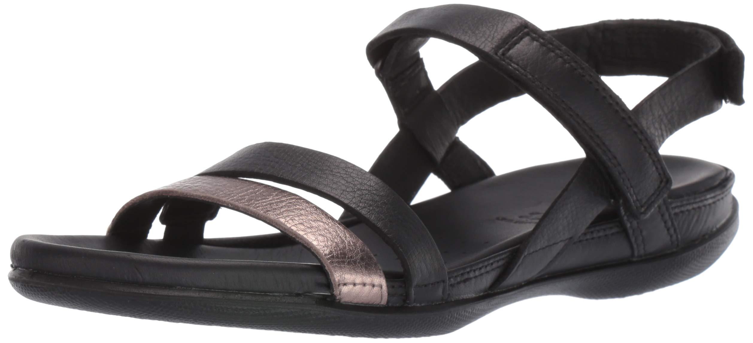 Ecco Leather Flash Ankle Strap Sandal in Stone Metallic/Black (Black) -  Save 60% - Lyst