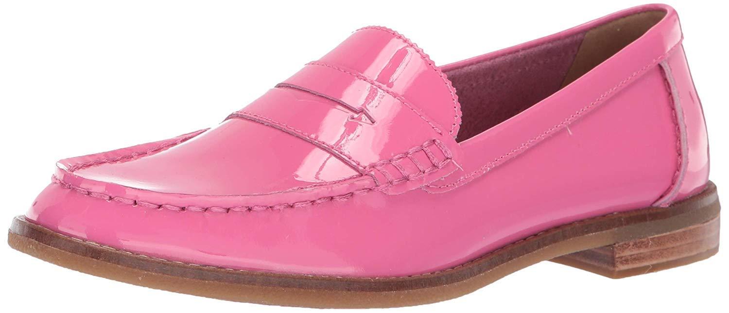 sperry seaport penny loafer black patent