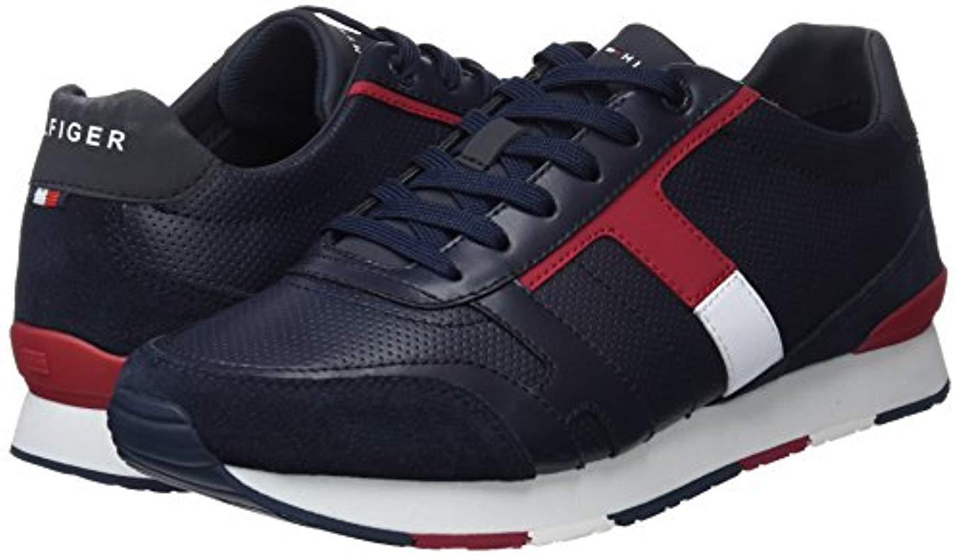 tommy hilfiger corporate leather mix sneaker