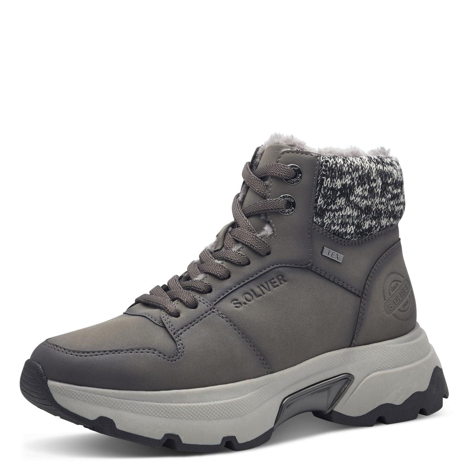 S.Oliver Damen Sneaker Hoch Mit Plateau – Bequeme Freizeitschuhe Aus Textil/Synthetik, Herausnehmbare Einlegesohle