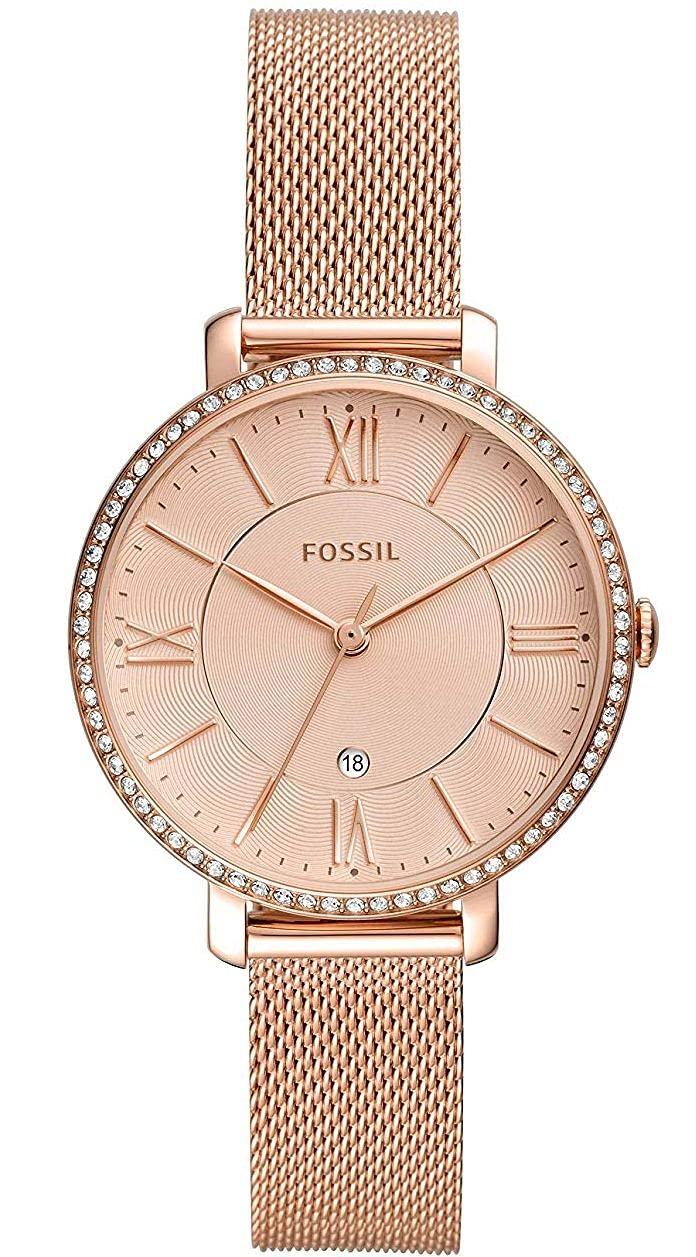 Fossil Uhr Jacqueline 3-Zeiger/Datum Edelstahl Roségold in Pink - Sparen  Sie 11% - Lyst
