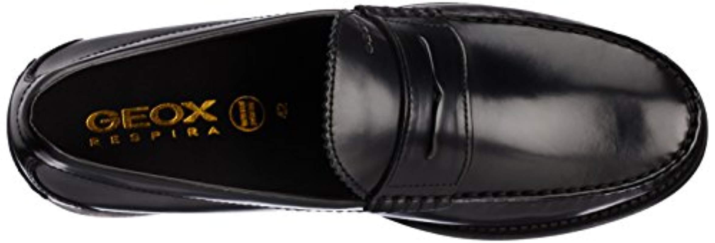 Geox U Damon A Mens Smooth Leather Moccasins Shoes Black