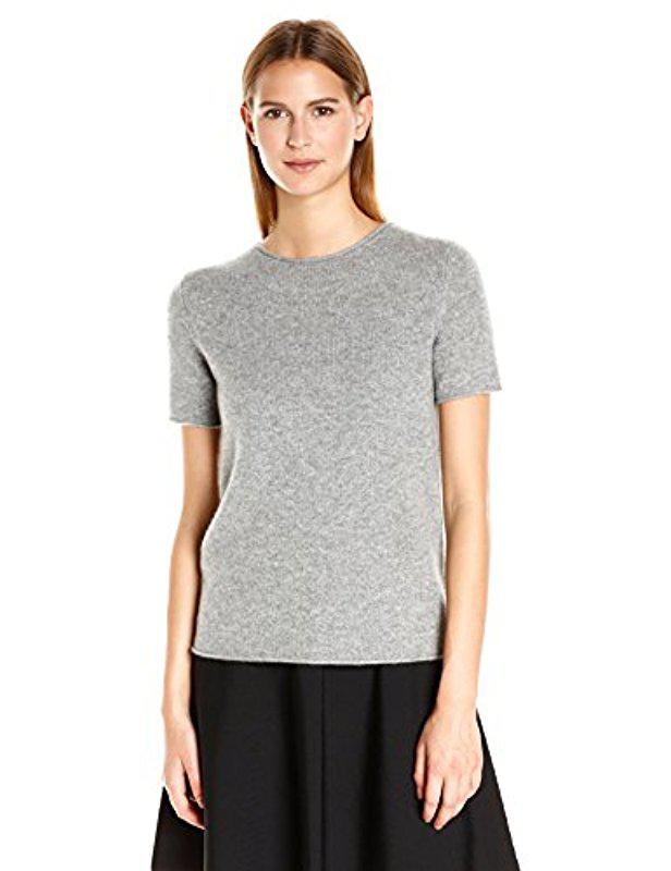 Theory Cashmere Tolleree Short Sleeve Sweater in Gray | Lyst