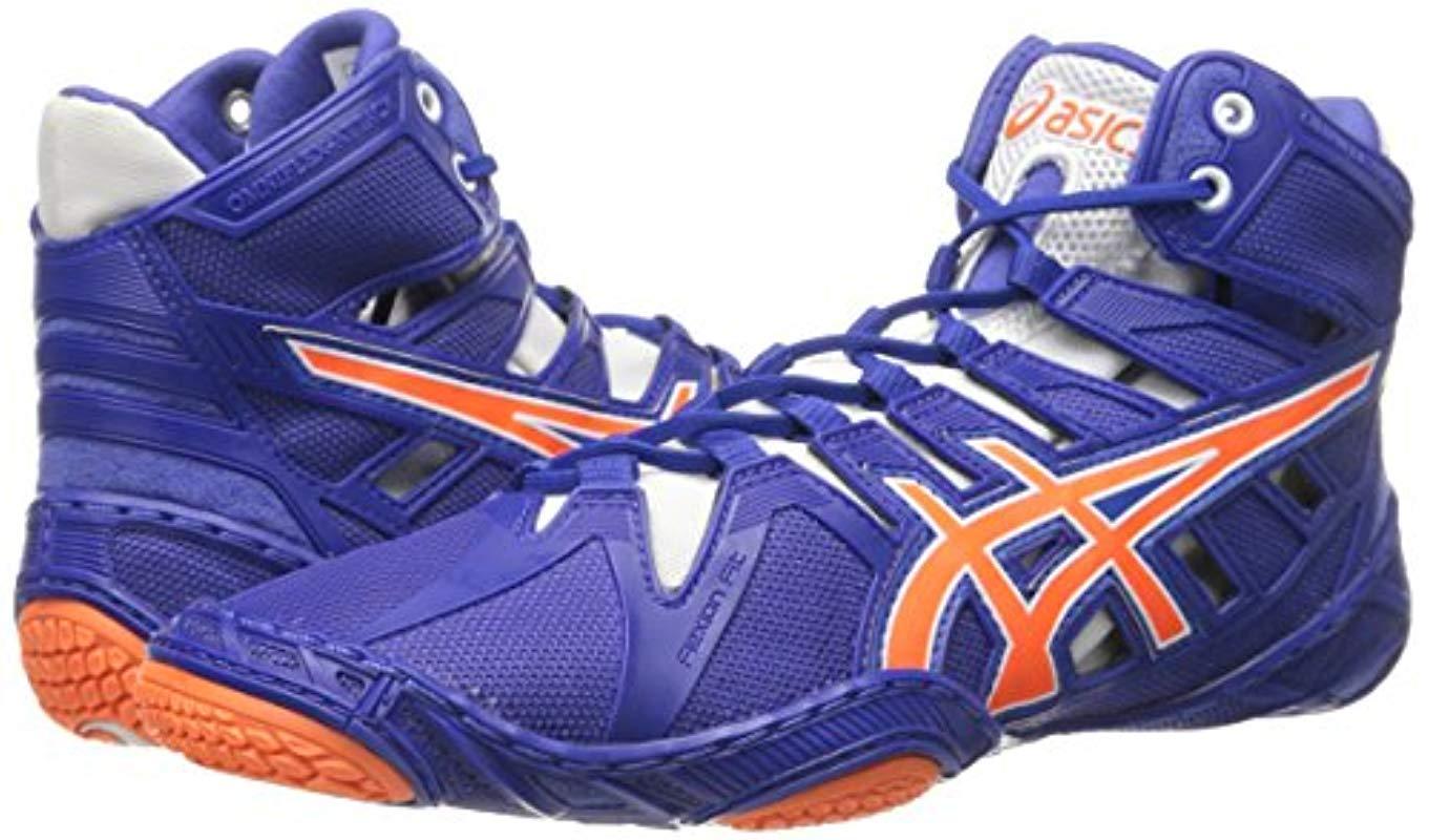 purple asics wrestling shoes