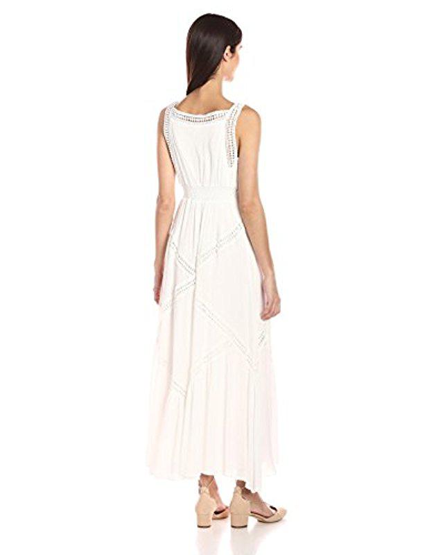 max studio crochet lace maxi dress
