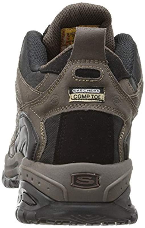 skechers for work men's 70727 soft stride canopy slip resistant work boot
