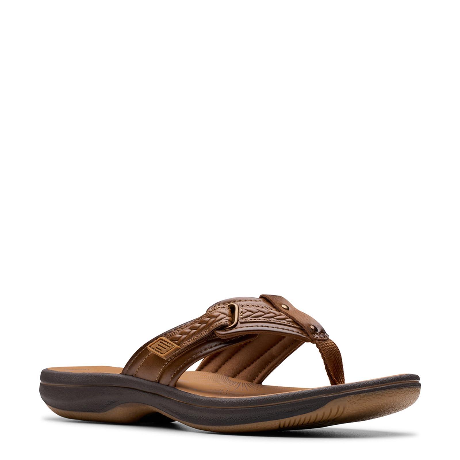 clarks rose gold flip flops
