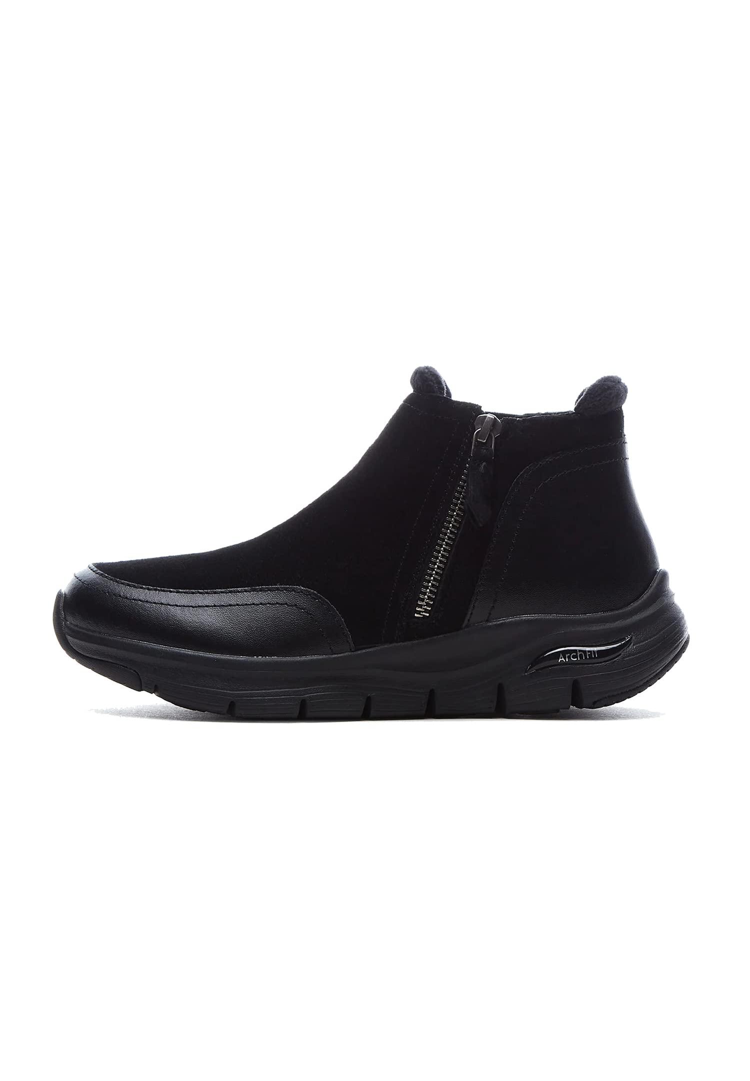 Skechers Arch Fit Smooth Ankle Boot Memory Foam in Black | Lyst UK