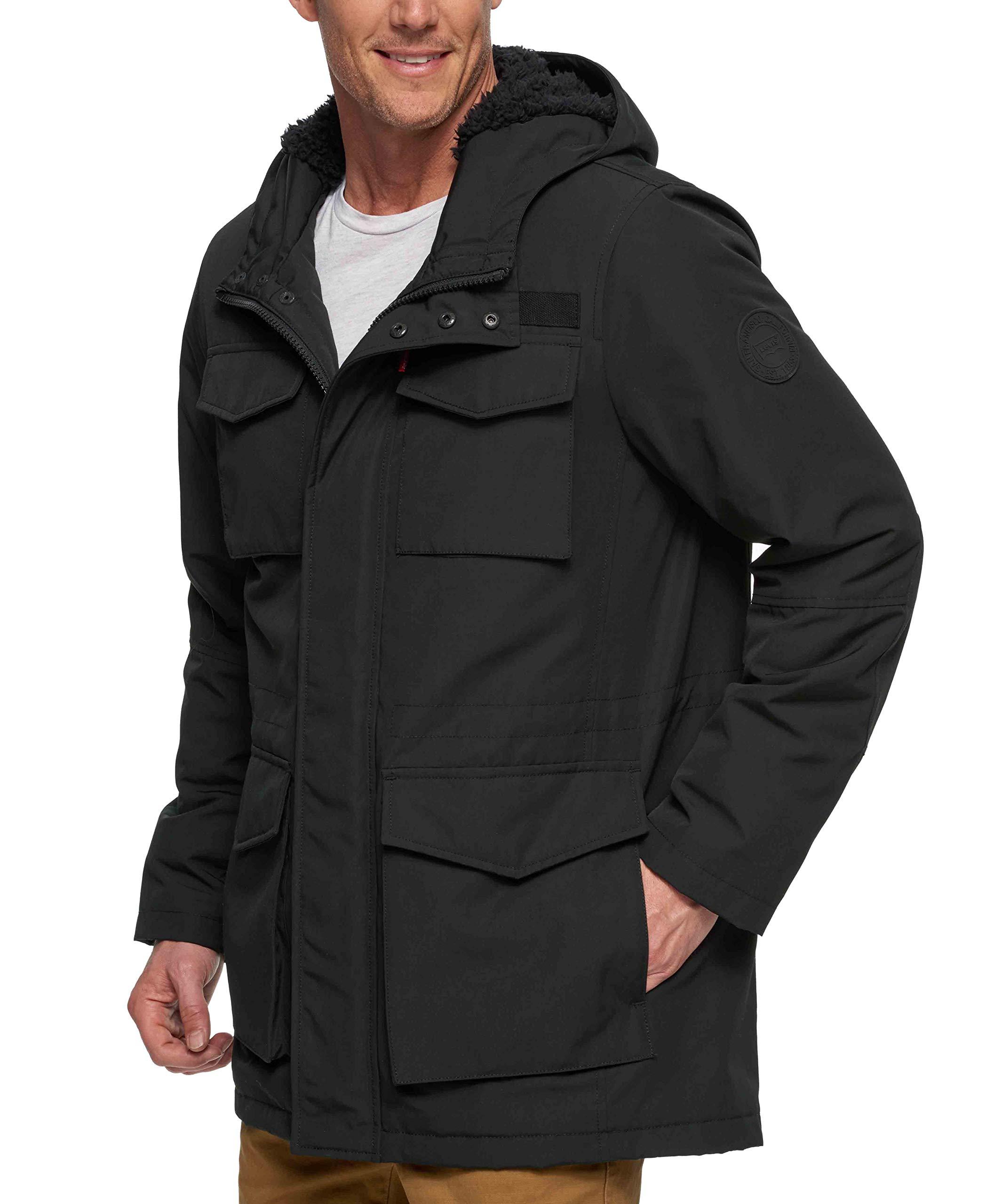 Levi's Arctic Cloth Sherpa Lined Field Parka Jacket in Black for Men | Lyst