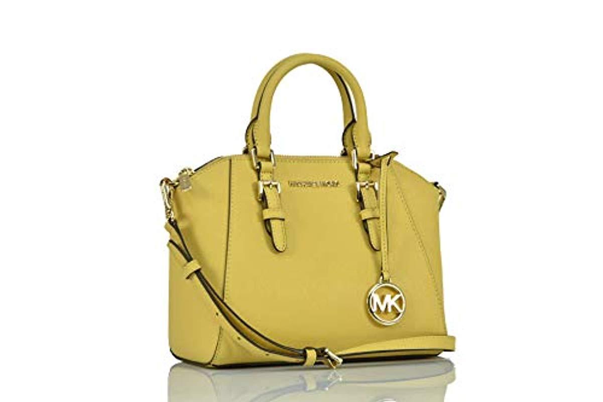 Ciara Medium Saffiano Leather Messenger Bag di Michael Kors in Giallo | Lyst
